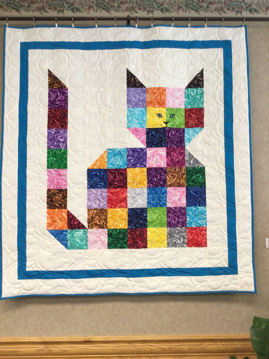 sample pixel cat quilt